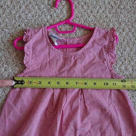 Samara red white gingham dress with floral Applique Dress size 4T - Picture 8 of 10